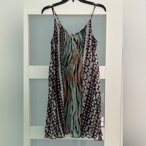 Express Purple and Teal Patterned Dress - Size Medium EUC